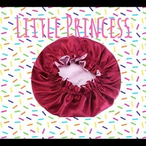 (New) Silk reversible HairBonnet red and lightpink